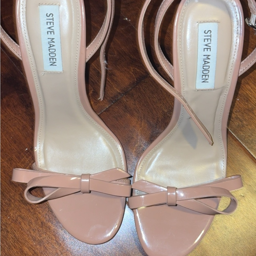 Steve Madden Women's Blush Pink Bow Ankle-Strap Sandals